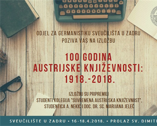 Poziv na izložbu "100 godina austrijske književnosti: 1918. – 2018."